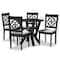 Baxton Studio Alma Grey Upholstered and Dark Brown Finished Wood 5-Piece Dining Set 169-9730-10900 - alternate 3